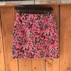 LOFT Pink Floral Pencil Skirt